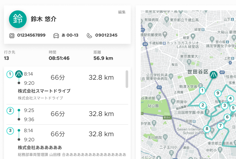 一日の運転時間を把握することで、従業員の直行直帰を可能に